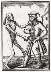 Death comes to the Jew, from 'Der Todten Tanz', published Basel, 1843 (litho) | Obraz na stenu