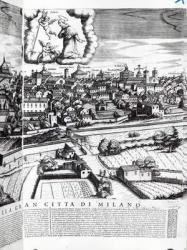 A Section of a Map of Milan, 1640 (engraving) (b/w photo) | Obraz na stenu