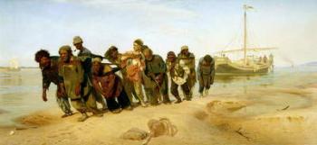 The Boatmen on the Volga, 1870-73 (oil on canvas) | Obraz na stenu