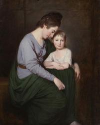 Ann Wilson with her Daughter, Sybill, c.1776-77 (oil on canvas) | Obraz na stenu