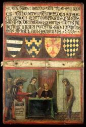 Scene of Justice with Four Coats of Arms, 1273 (oil on panel) | Obraz na stenu
