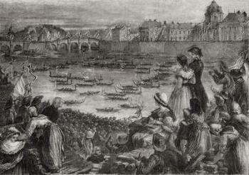A joust on the water at the Champs de Mars, Paris (litho) | Obraz na stenu