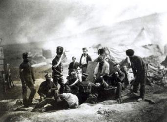Soldiers in the Crimea, c.1855 (b&w photo) | Obraz na stenu