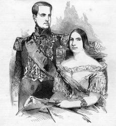 The Emperor and Empress of Brazil (engraving) | Obraz na stenu