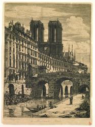 The Little Bridge, 1850 (etching) | Obraz na stenu