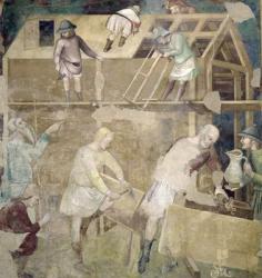 Noah Building the Ark, 1356-67 (fresco) | Obraz na stenu
