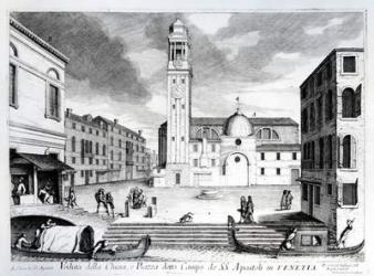 A View of Santi Apostoli, Venice (engraving) | Obraz na stenu