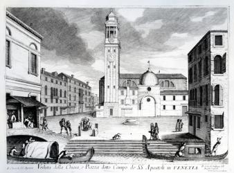 A View of Santi Apostoli, Venice (engraving) | Obraz na stenu