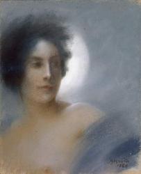 Woman with a Crescent Moon or, The Eclipse, 1888 (pastel on paper) | Obraz na stenu