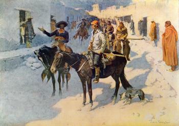 Zebulon Pike Entering Santa Fe, illustration published in 'Collier's Weekly', 1906 (print) | Obraz na stenu