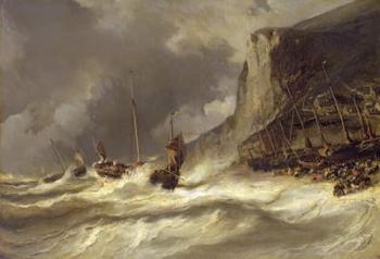 Storm on the Coast at Etretat, Normandy, 1851 (oil on canvas) | Obraz na stenu