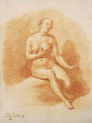 Female Nude, 1660 (red chalk on paper) | Obraz na stenu