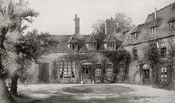 Frewen Hall, Oxford, England. Residence of Albert Edward, Prince of Wales, 1841  1910, future King Edward VII, whilst a student at Oxford University. From Edward VII His Life and Times, published 1910. | Obraz na stenu