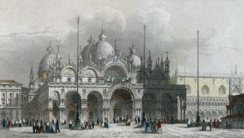 Basilica di San Marco, Venice (coloured engraving) | Obraz na stenu