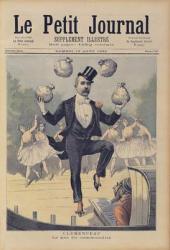 Georges Clemenceau (1841-1929) juggling bags of English money, from 'Le Petit Journal', 19th August 1893 (coloured engraving) | Obraz na stenu