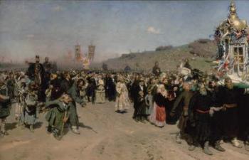 A Religious Procession in the Province of Kursk, 1880-83 (oil on canvas) | Obraz na stenu