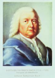 Portrait of Johann Sebastian Bach (1685-1750) (colour litho) | Obraz na stenu