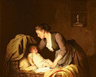 Undressing the Baby, 1880 (oil on canvas) | Obraz na stenu