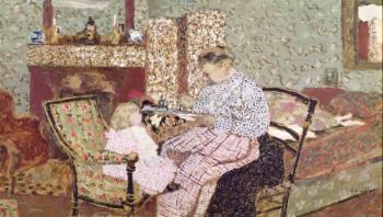 Woman Feeding a Child (Annette, daughter of Ker Xavier Roussel) 1901 (oil on card mounted on panel) | Obraz na stenu