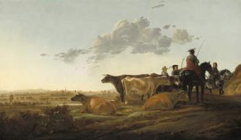 Landscape with Herdsmen, c.1650-52 (oil on panel) | Obraz na stenu