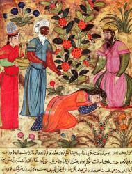 Fol.101 A Woman Beseeching the Sultan, from 'The Book of Kalila and Dimna' from 'The Fables of Bidpay' (gouache on paper) | Obraz na stenu