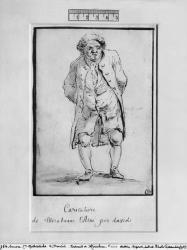 Caricature of Honore Gabriel Riqueti, Comte de Mirabeau (pen & brown ink & grey wash on paper) | Obraz na stenu
