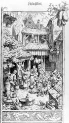 German Schlachtfest, engraved by Adrian Ludwig Richter, 1861 (engraving) | Obraz na stenu