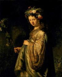 Saskia as Flora, 1634 (oil on canvas) | Obraz na stenu