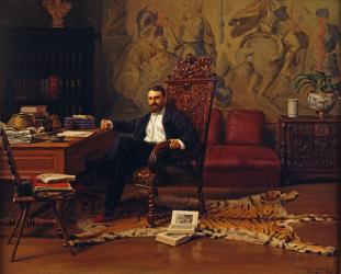 Louis Signorino seated in his study (oil on canvas) | Obraz na stenu