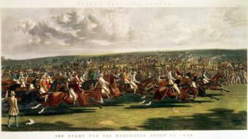 The Start of the Memorable Derby of 1844, engraved by Charles Hunt (1803-77) (colour litho) | Obraz na stenu
