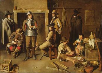 Soldiers at Rest in an Inn (oil on canvas) | Obraz na stenu