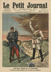 Both sides of the border, front cover illustration from 'Le Petit Journal', supplement illustre, 24th September 1911 (colour litho) | Obraz na stenu