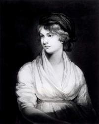 Portrait of Mary Wollstonecraft Godwin (1759-97) Author of a Vindication of the Rights of Woman, engraved by W.T. Annis, pub. 1802 (engraving) (b&w photo) | Obraz na stenu