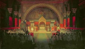 The Chapter of the Order of the Templars held at Paris, 22nd April 1147, 1844 (oil on canvas) | Obraz na stenu
