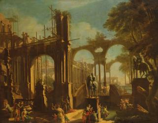 Ruins of the Baths of Caracalla (oil on canvas) | Obraz na stenu