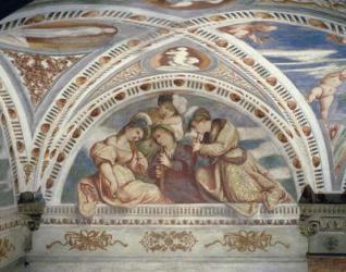 Bezel depicting a concert quartet of recorder players, 1532 (fresco) | Obraz na stenu