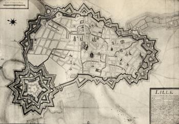 Plan and fortifications of Lille around 1670, from 'Memoires de Charles de Batz-Castelmore Comte d'Artagnan', published 1928 (litho) | Obraz na stenu