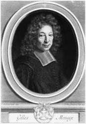 Gilles Menage, 1692, engraved in 1698 by Pierre Louis van Schuppen (1627-1702) (engraving) | Obraz na stenu