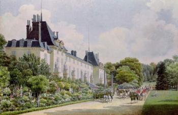 View of the Garden Facade of the Chateau, from a collection of twelve 'Views of the Malmaison' (w/c on paper) | Obraz na stenu