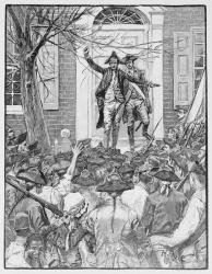 Alexander Hamilton Addressing the Mob, illustration from 'King's College' by John McMullen, pub. in Harper's Magazine, 1884 (litho) | Obraz na stenu