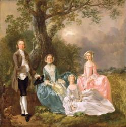 Mr and Mrs John Gravenor and their Daughters, Elizabeth and Ann (oil on canvas) | Obraz na stenu