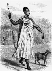 Muteesa I of Buganda, illustration from 'The Discovery of the Source of the Nile' by John Hanning Speke, published in 1863 (engraving) | Obraz na stenu