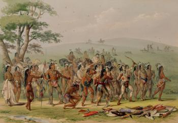 Mandan Archery Contest, c.1832 (coloured engraving) | Obraz na stenu