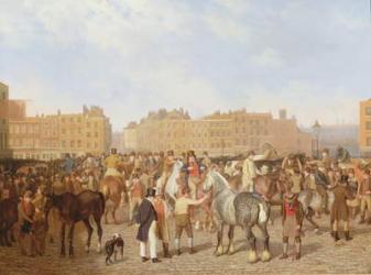 Old Smithfield Market, London, 1824 (oil on canvas) | Obraz na stenu