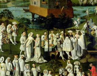 The Garden of Love at the Court of Philip the Good, in the Gardens of the Chateau de Hesdin in 1431 (oil on panel) (detail of 32980) | Obraz na stenu
