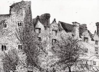 Castle ruin Hay on Wye, 2007, (ink on paper) | Obraz na stenu