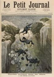A Terrible Accident in the Alps, from 'Le Petit Journal', 23rd July 1892 (colour litho) | Obraz na stenu