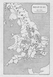 Map of Britain in 658, produced by Stanford's Geographical Establishment (litho) | Obraz na stenu