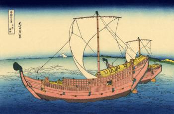 The Kazusa sea route, c.1830 (woodblock print) | Obraz na stenu