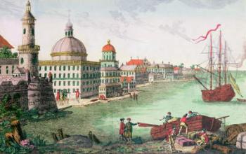 View of Quebec (coloured engraving) | Obraz na stenu